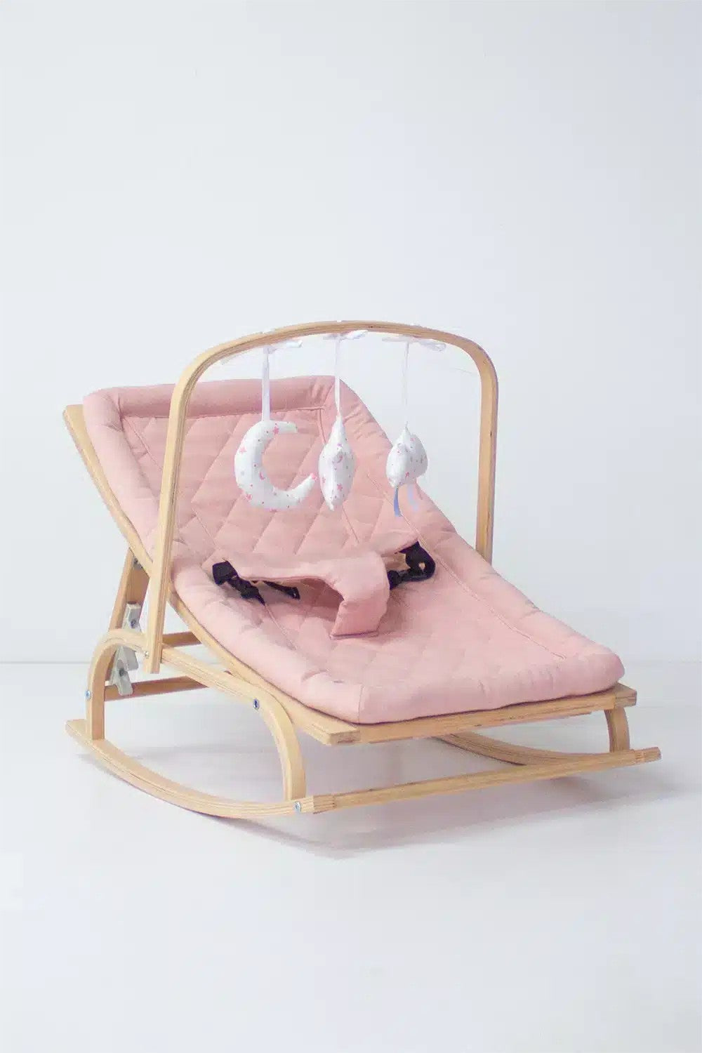Transat bébé bois ajustable + Avec 3 douceur jouet en tissu