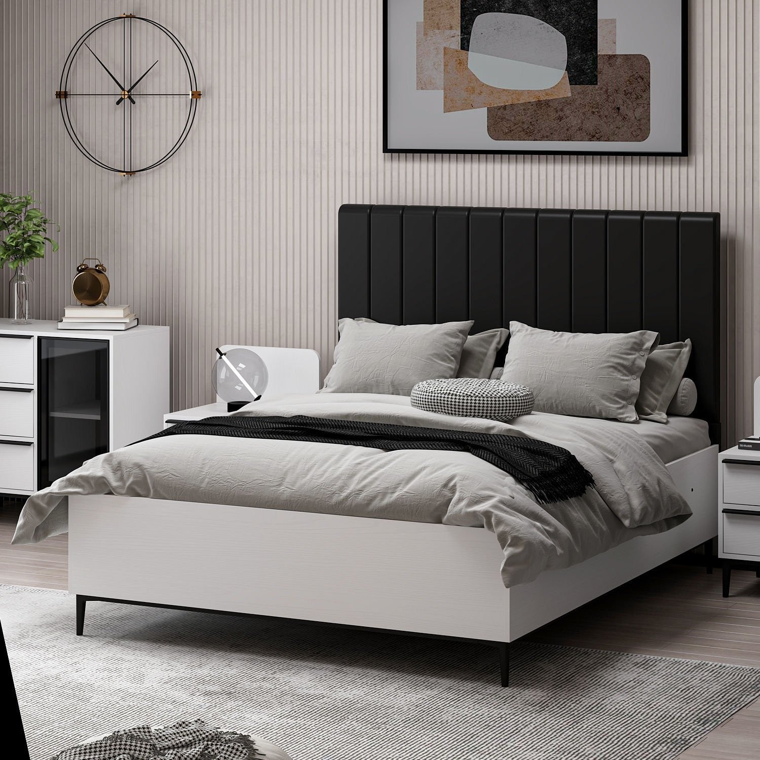 Base de lit double et tête de lit Elevate 160 x 200 - White