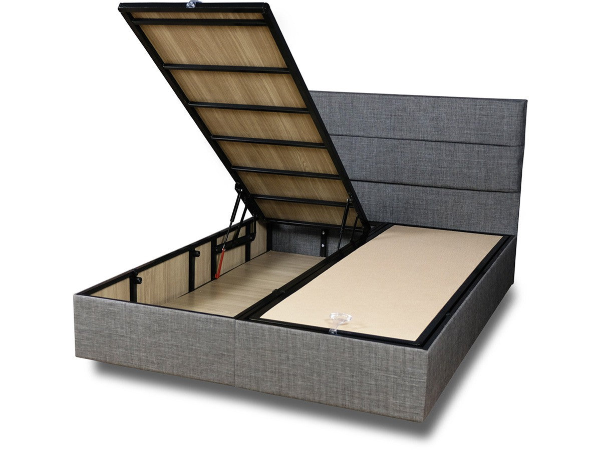 Base de lit double et tête de lit Silver - Grey (140 x 190)