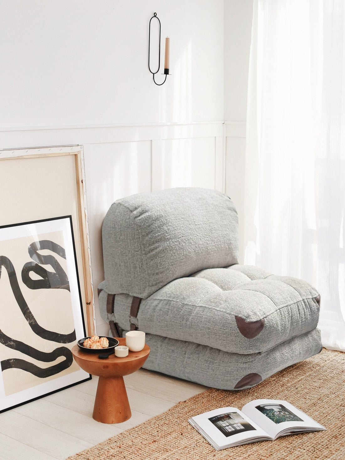 Canapé-lit 1 place Fold Teddy - Grey