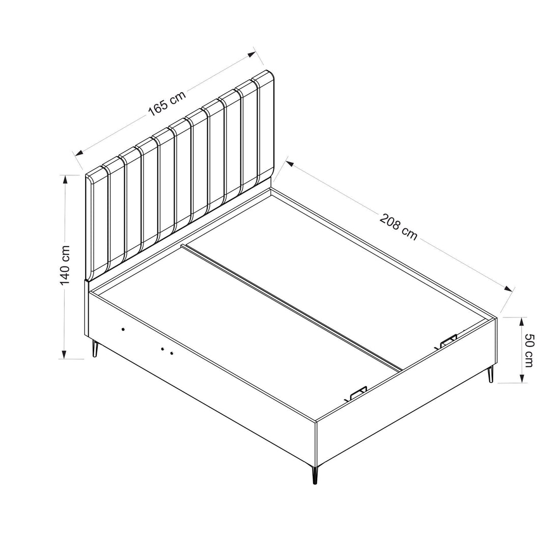 Base de lit double et tête de lit Elevate 160 x 200 - Black