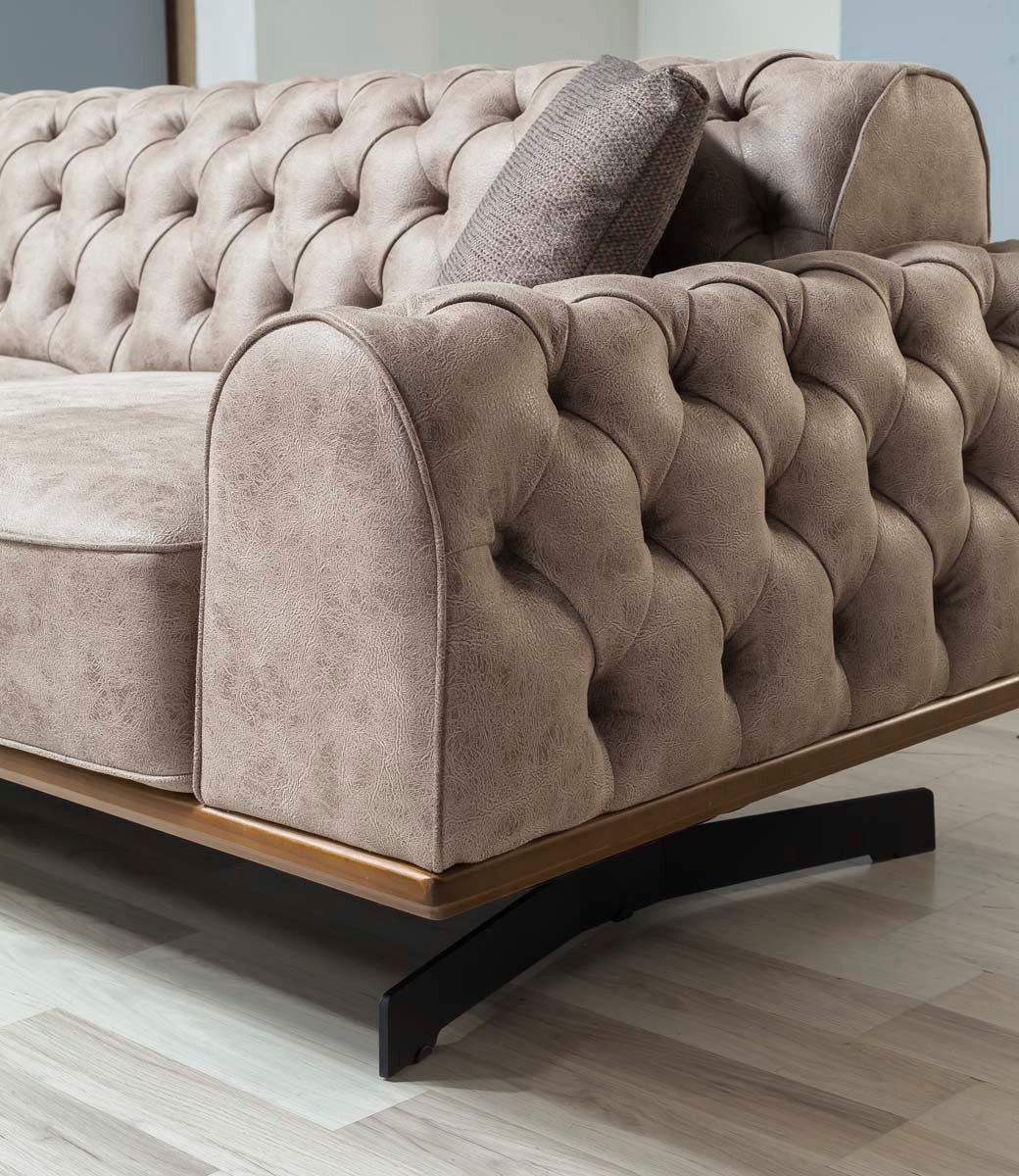 Maveran Canapé 3 Places Marron Clair