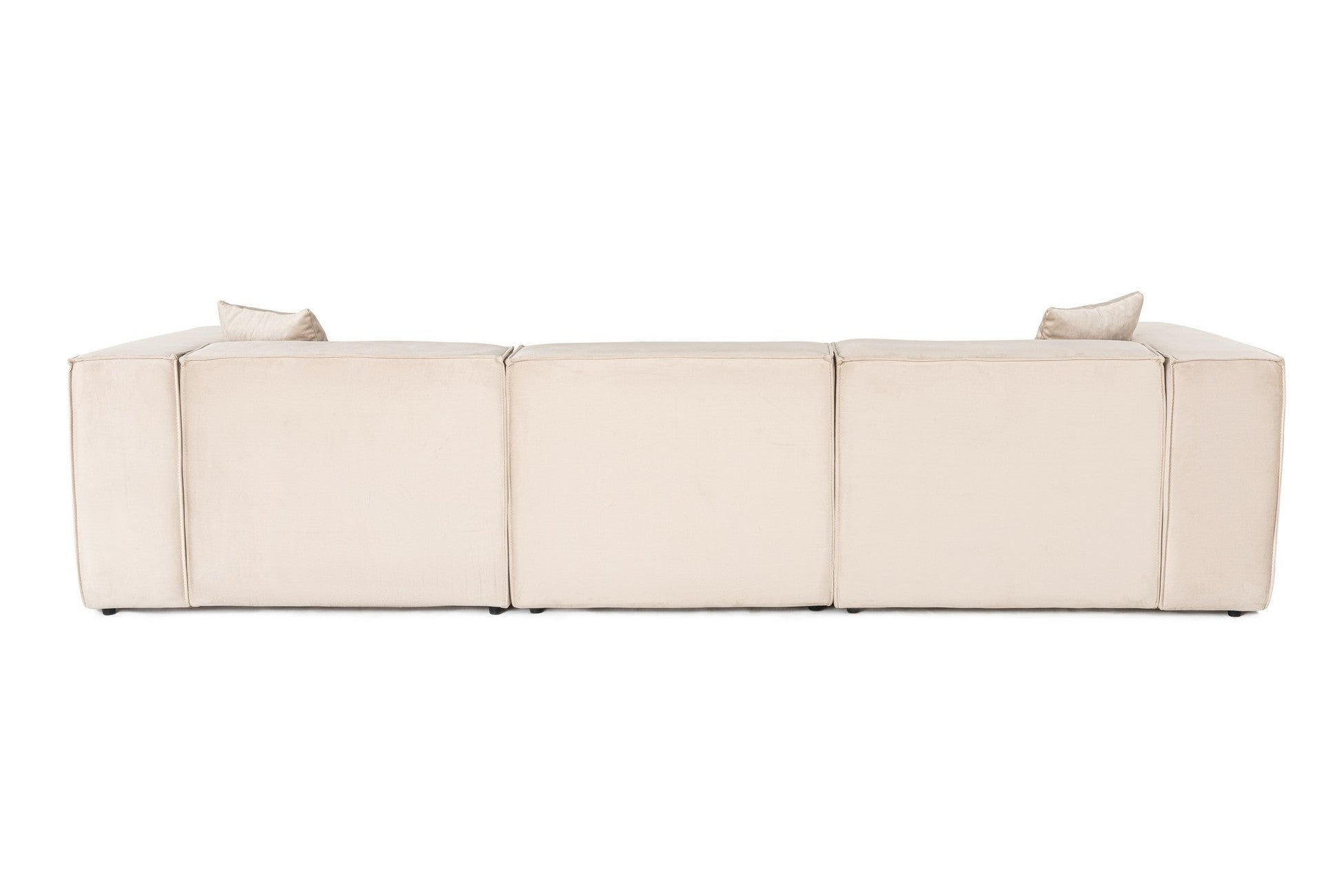 Canapé 3 places avec pouf et 2 coussins Siges Velours Blanc crème