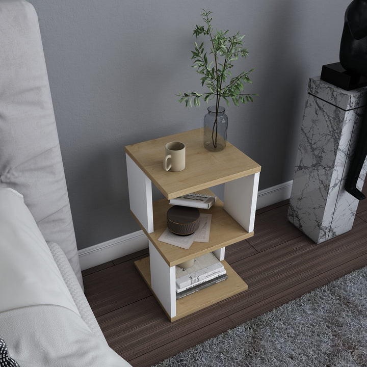 La table de nuit Carter - Oak, White
