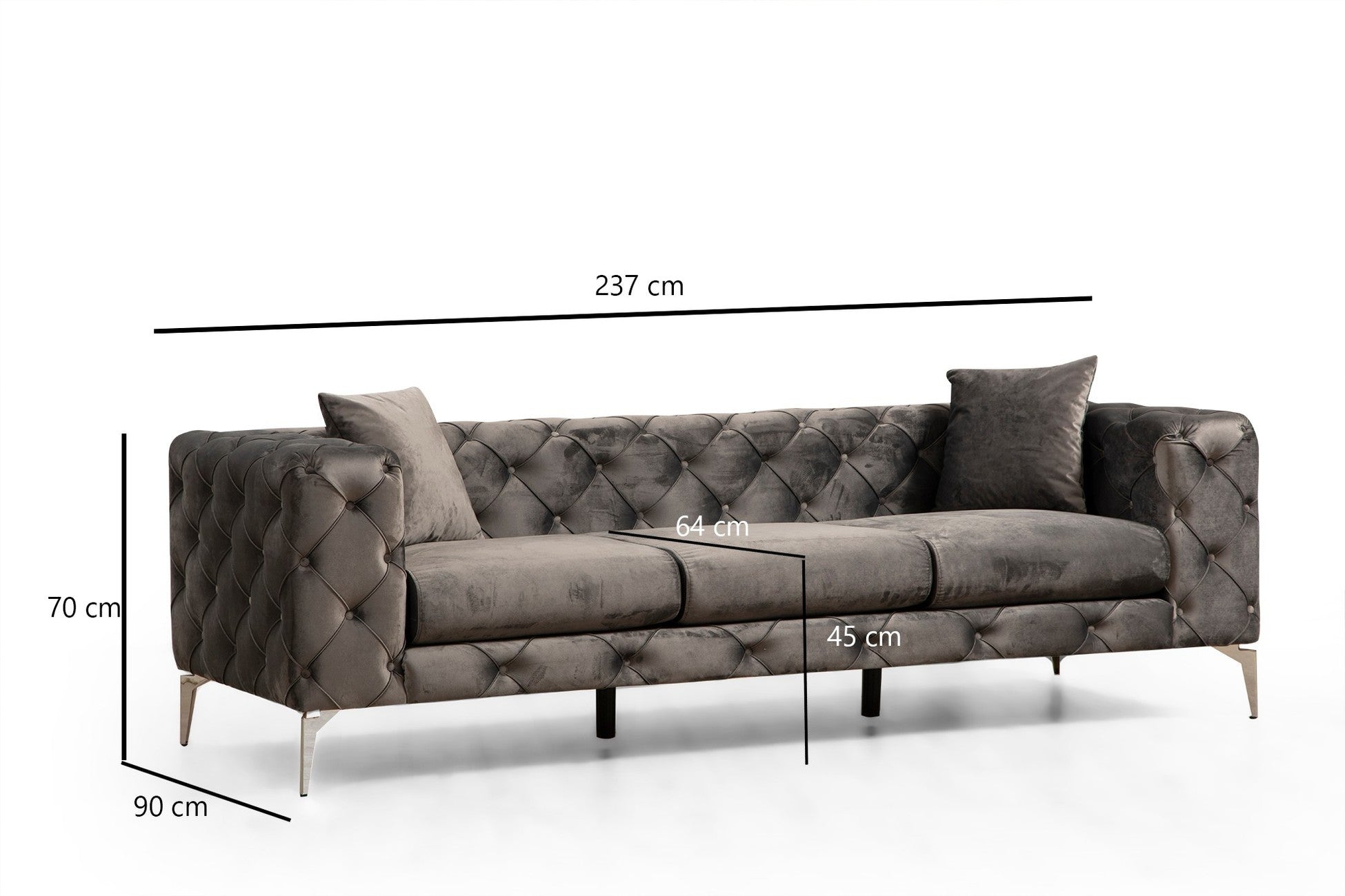 Canapé à 3 places Como 3 Seater - Anthracite
