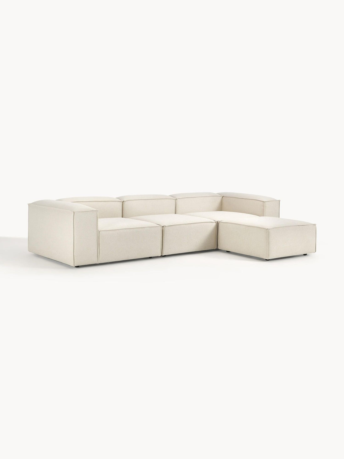 Canapé modulable 4 places en Lin avec pouf Frid