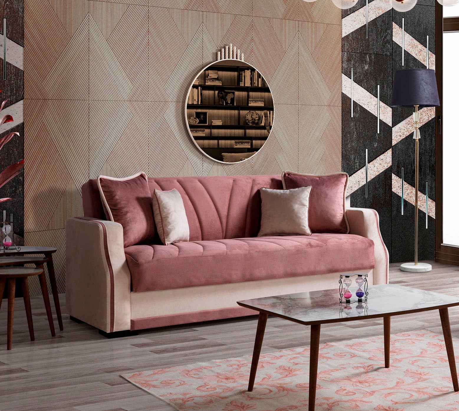 Çizgi canapé lit clic-clac 3 places avec coffre de rangement