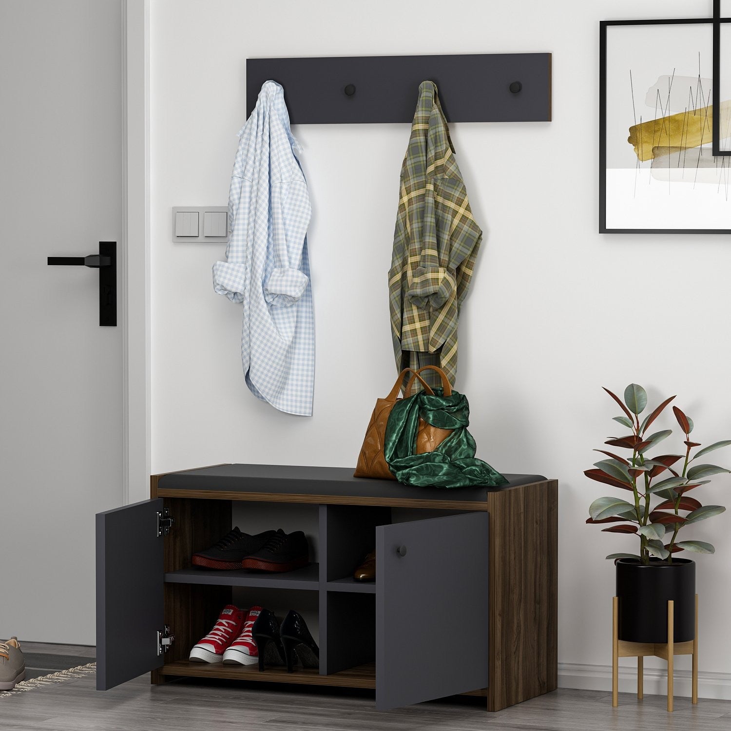 Meuble à chaussures Zen - Anthracite