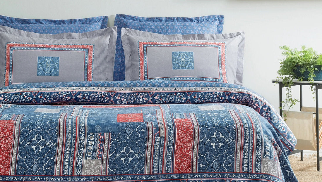 Areca Ensemble Couvre Lit Indigo