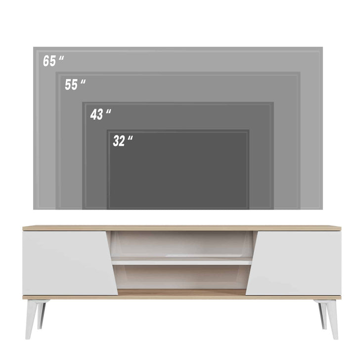 Meuble tv Mareli - Chene,blanc