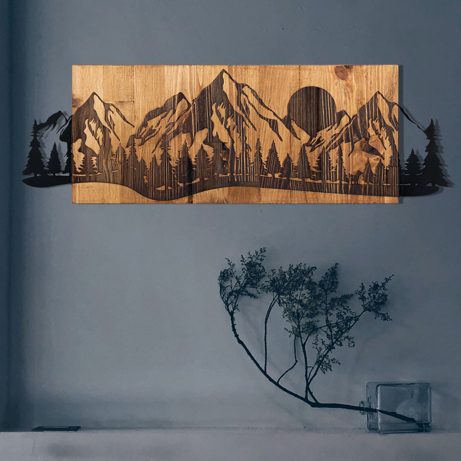 Accessoire mural en bois décoratif Sundown