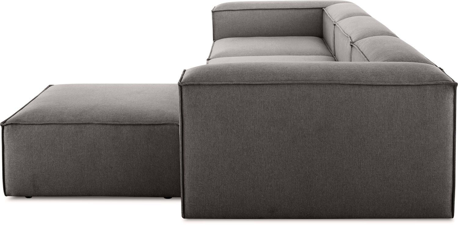 Canapé modulable 4 places en Lin avec pouf Frid