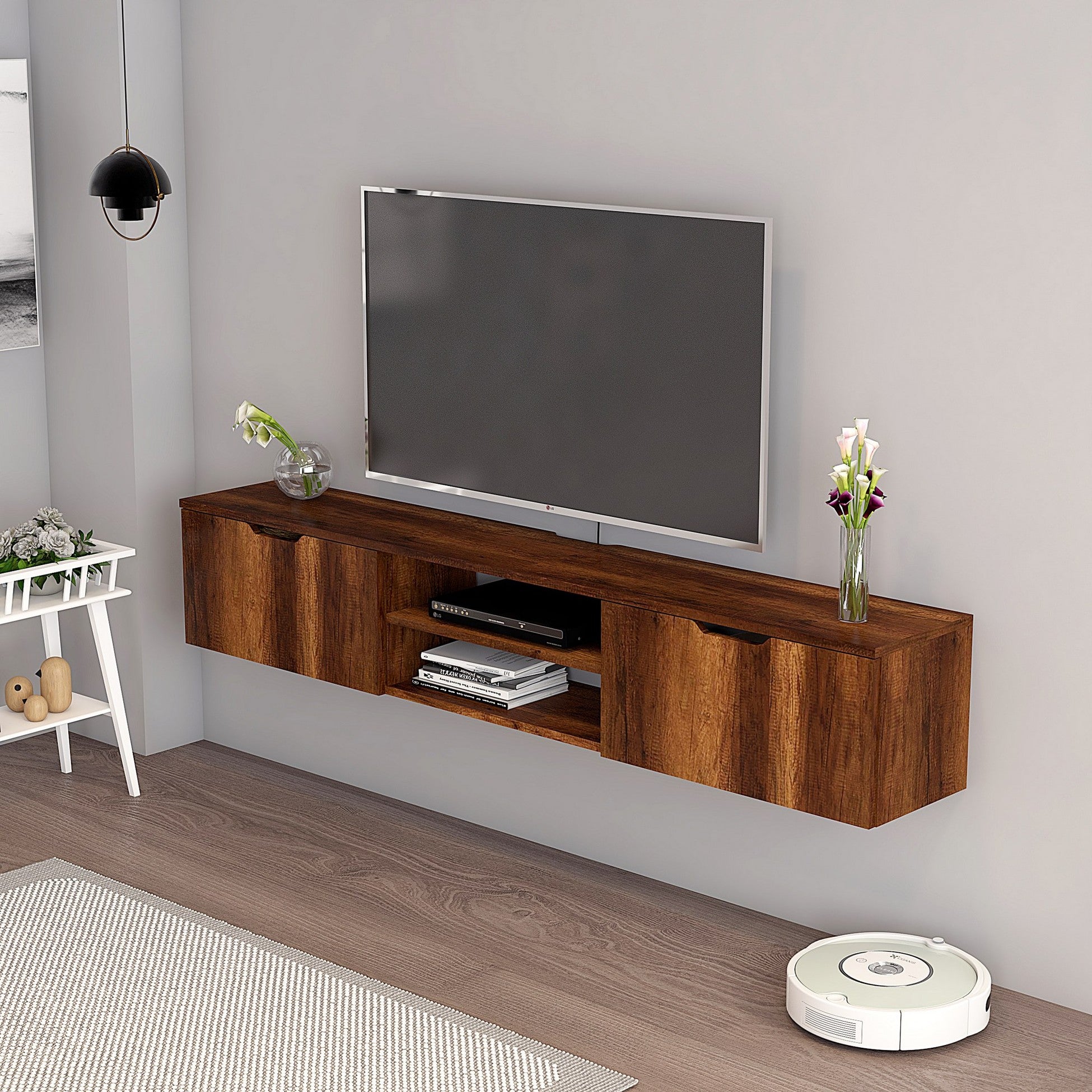 Unité de télévision Denoya 2 TV Unit - Baroque Walnut v2