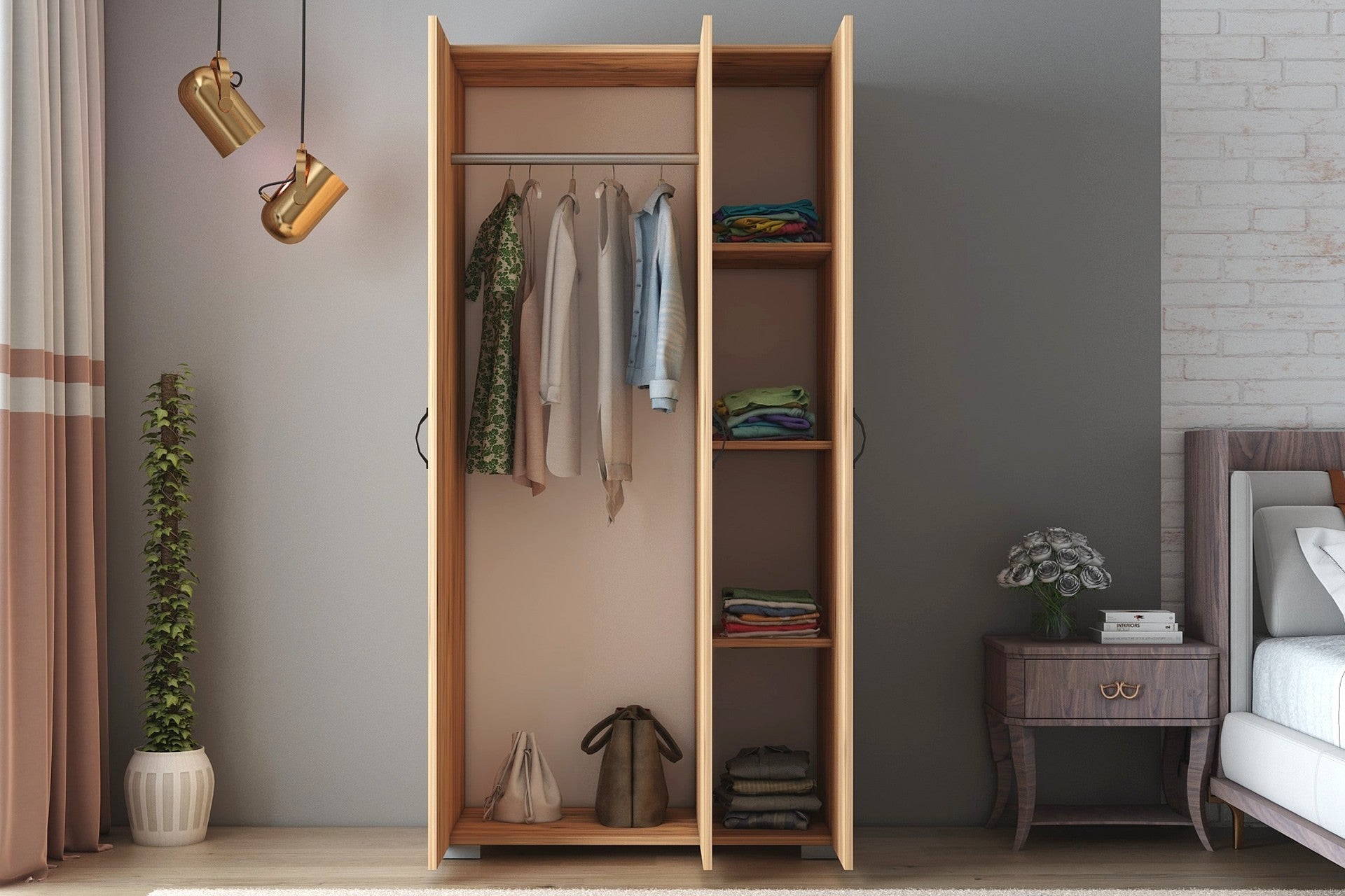 Armoire Feraye 3 Kapakli - Atlantic Pine