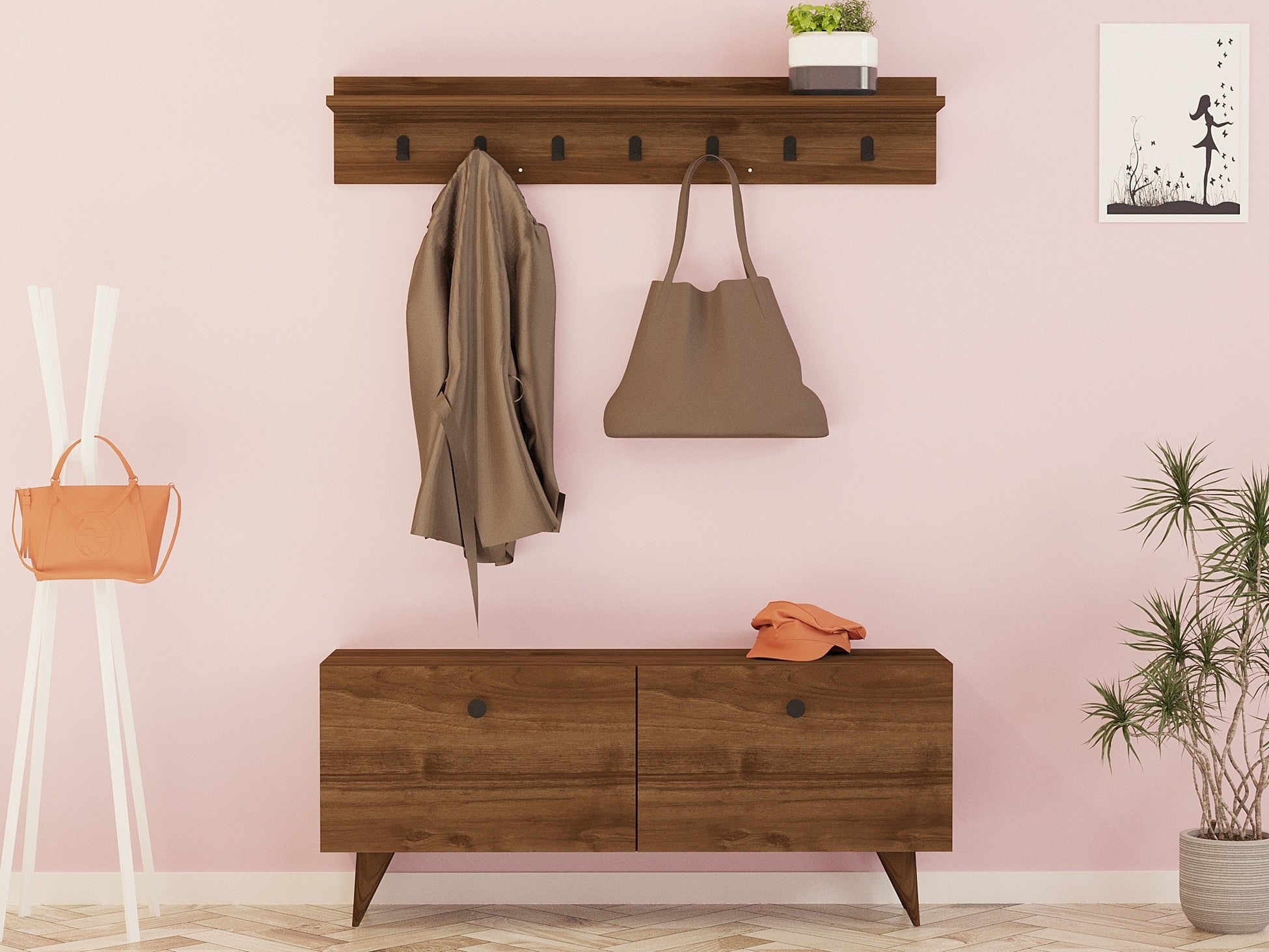 Support d'entrée Rupa - Walnut