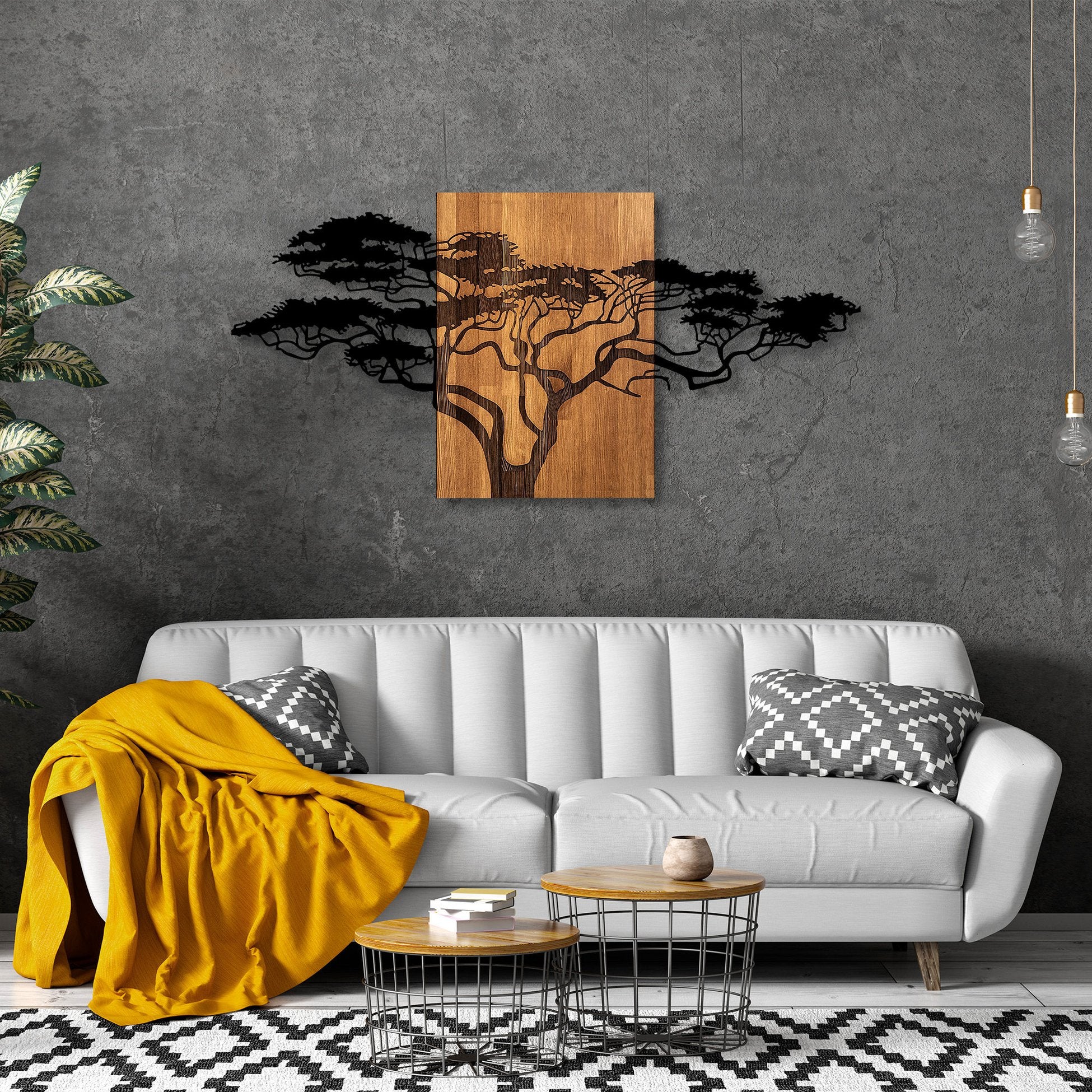 Accessoire mural en bois décoratif Acacia Tree - 329