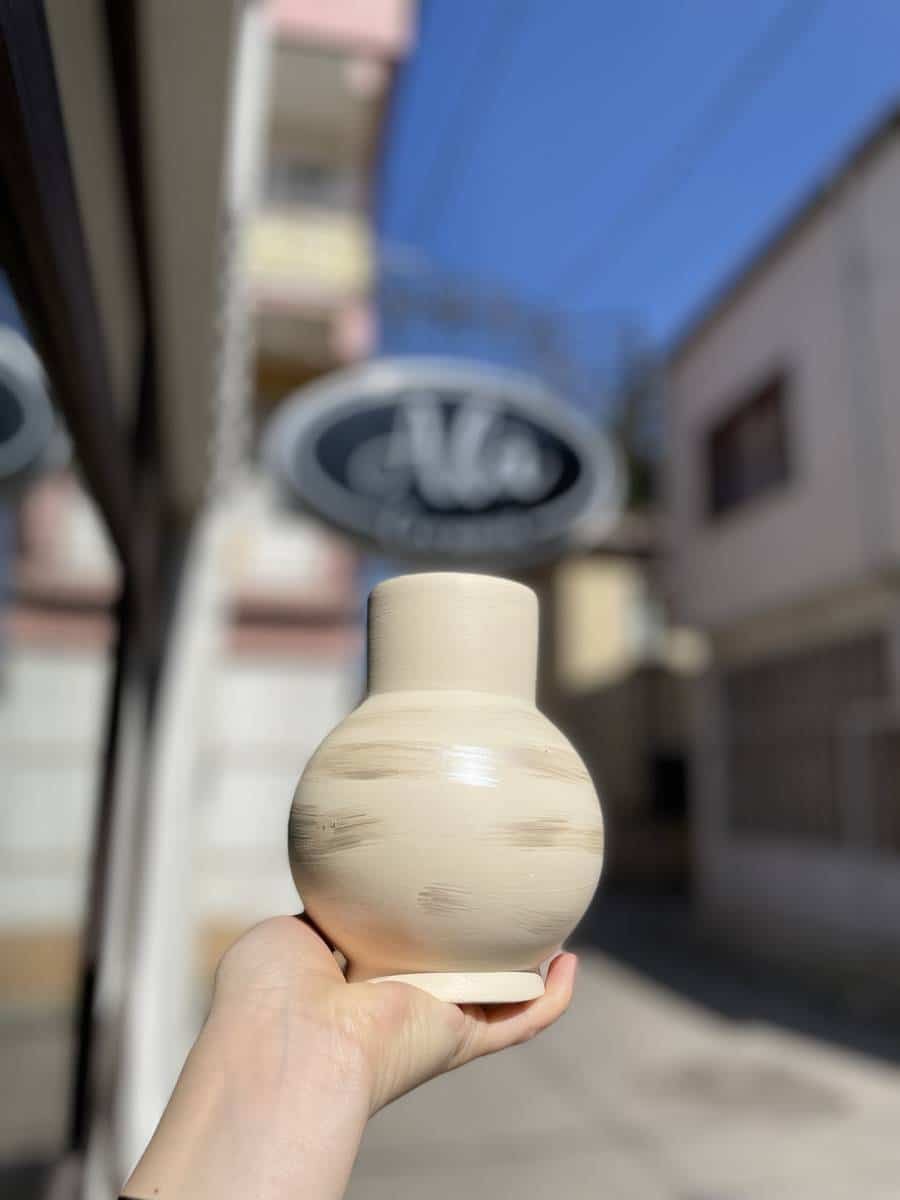 Pudgy blanc gris vase