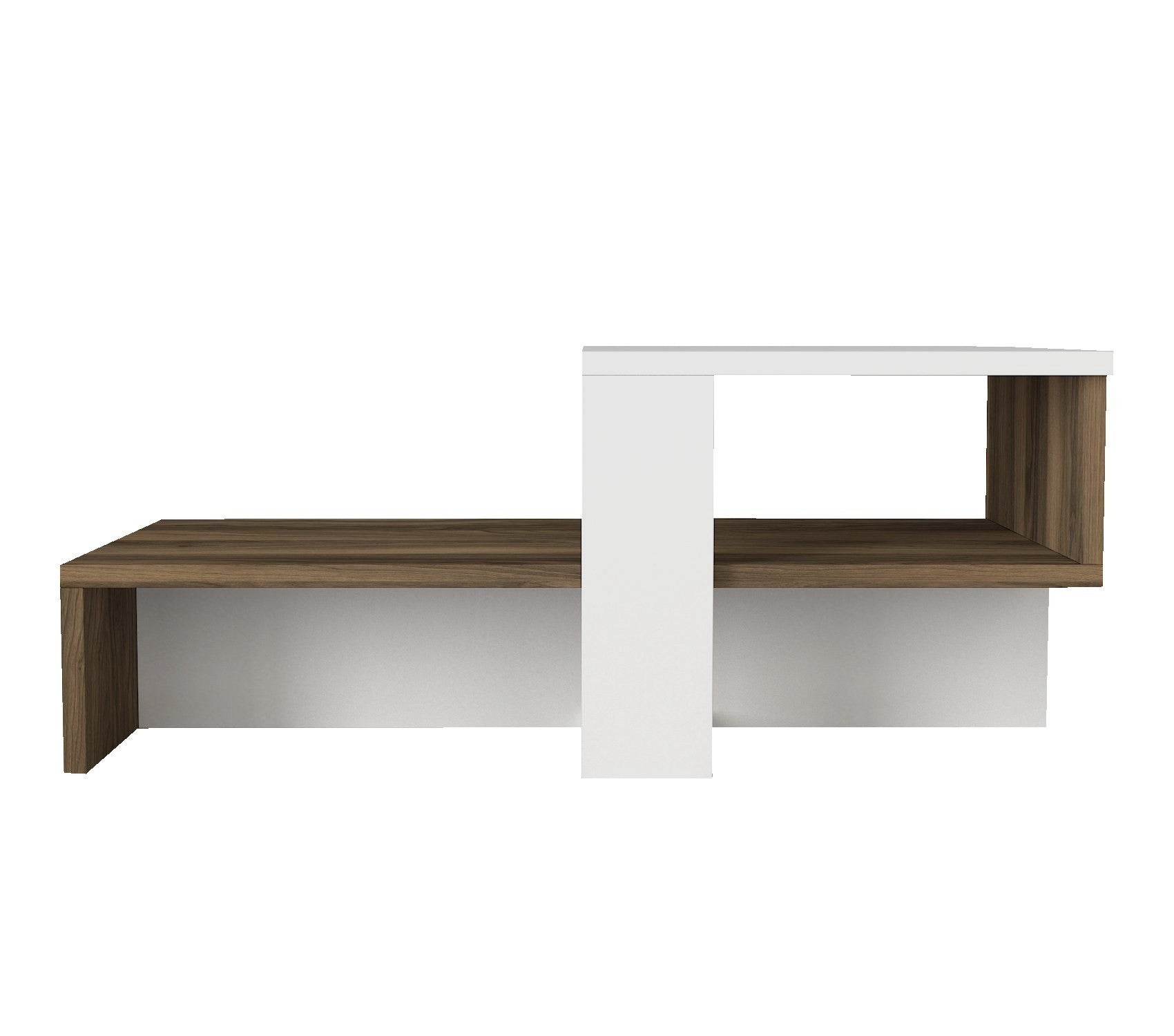 Table basse Chain - White, Walnut