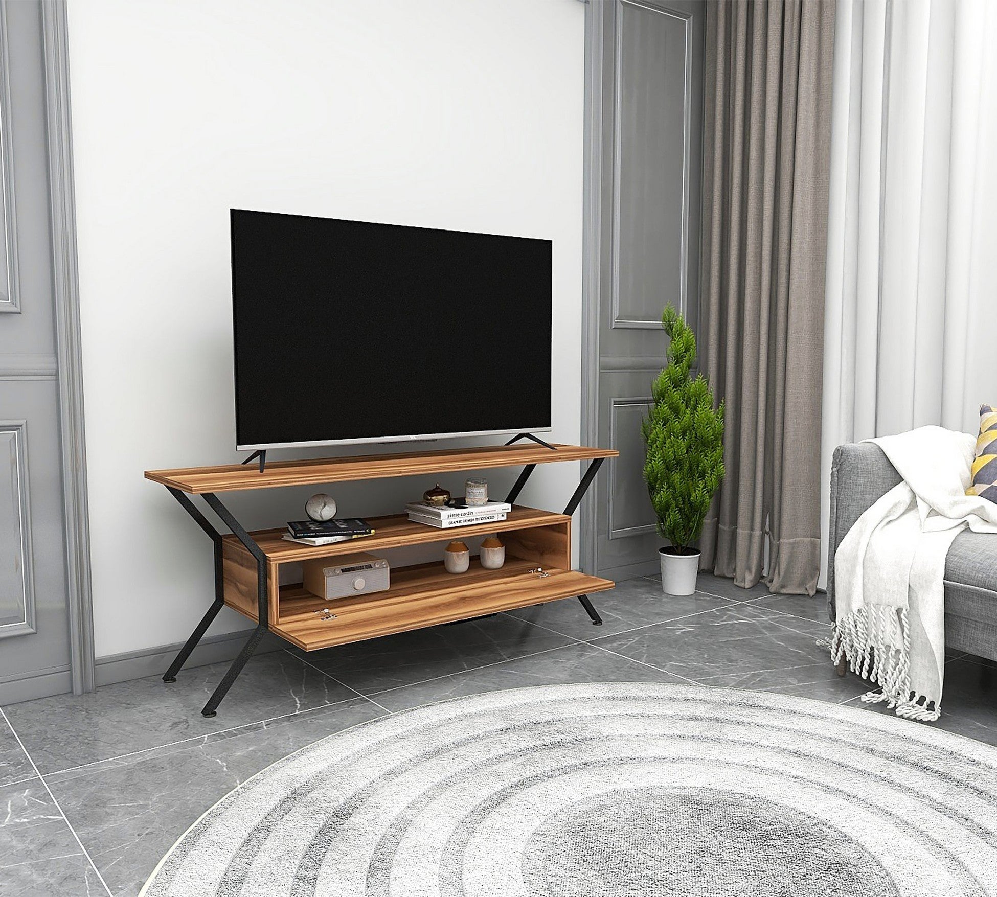 Meuble TV Tarz - Walnut