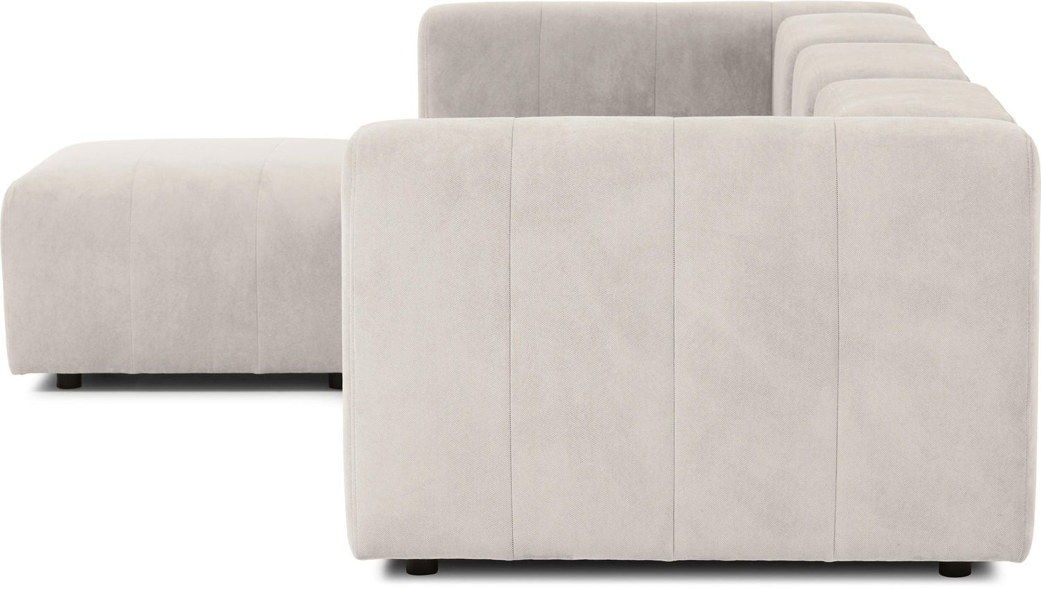 Canapé modulable 4 places en tissu avec pouf Pietro