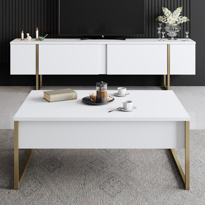 Table basse Luxe - White, Gold