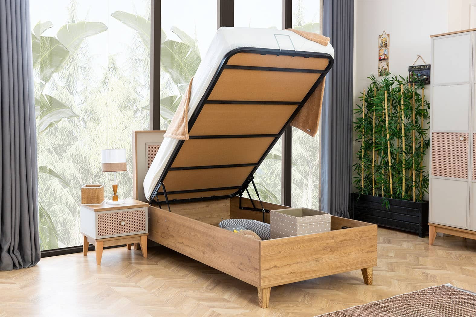 Natura avec sommier lit (100*200)