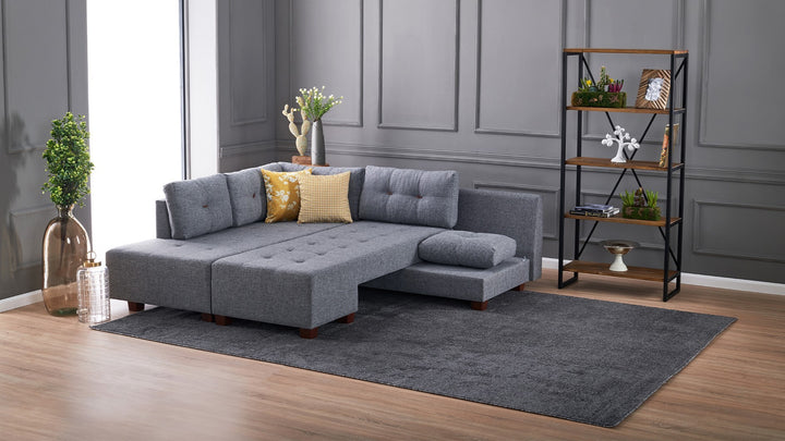 Canapé d'angle Manama Corner Sofa Bed Left - Grey