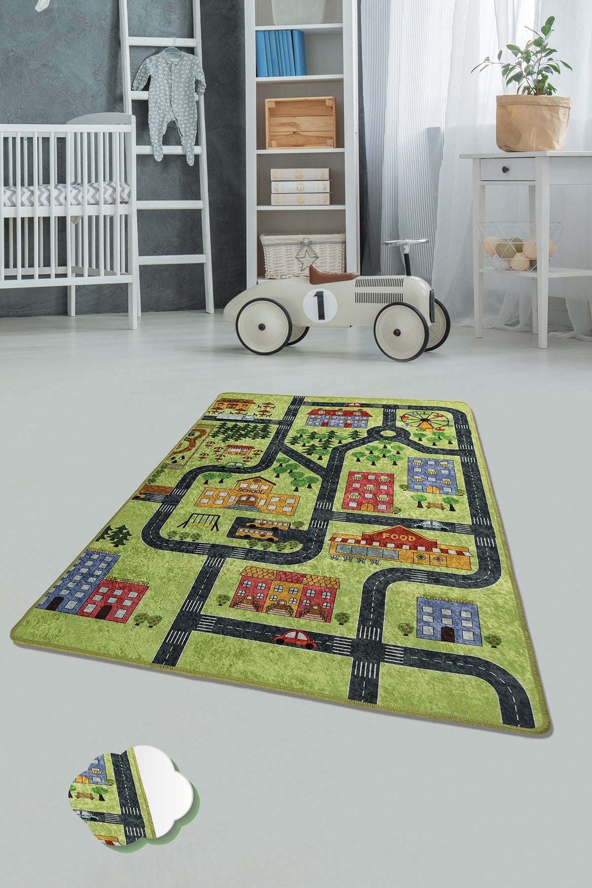 Tapis (140 x 190) Small Town - Green