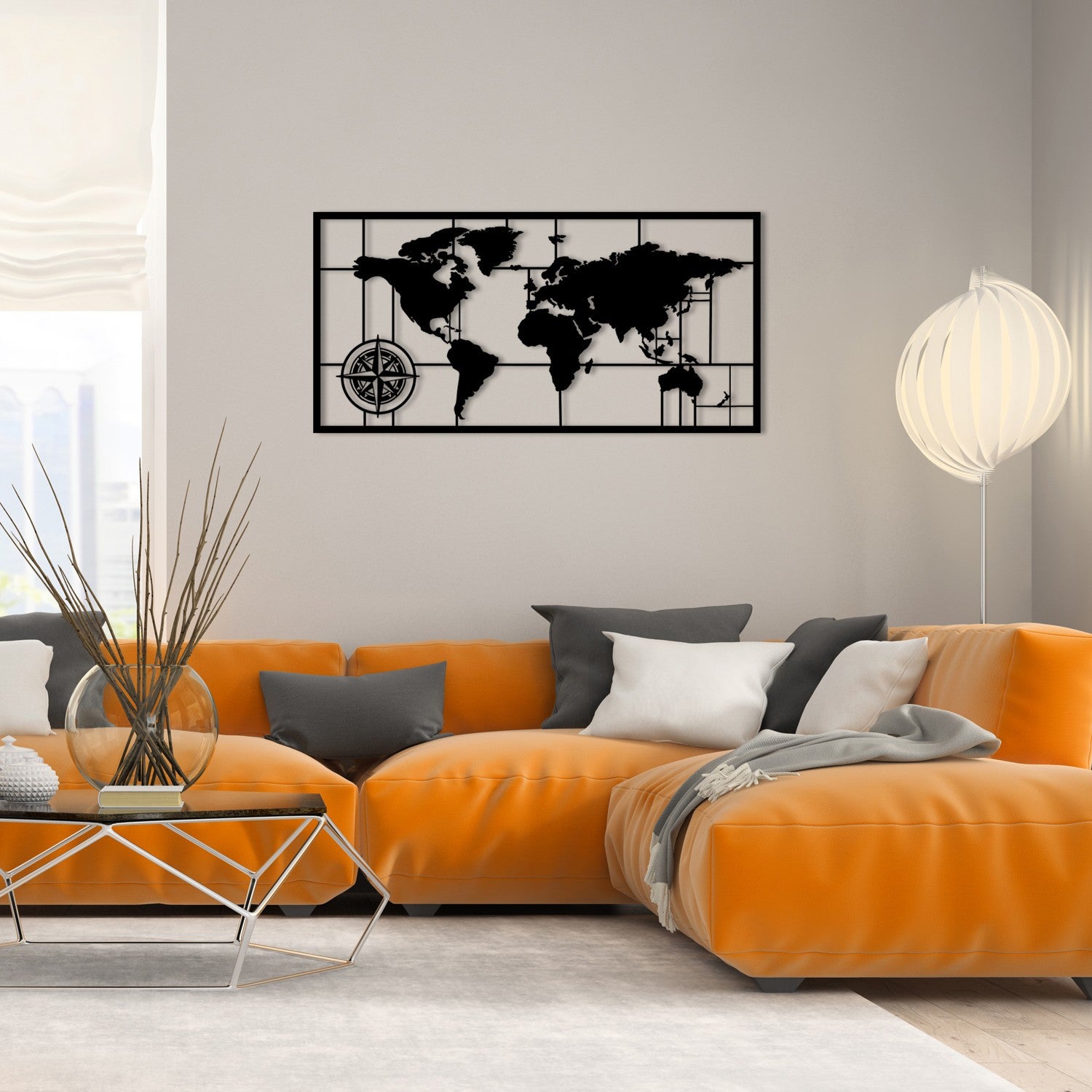 Accessoire mural en métal décoratif World Map Metal Decor 7