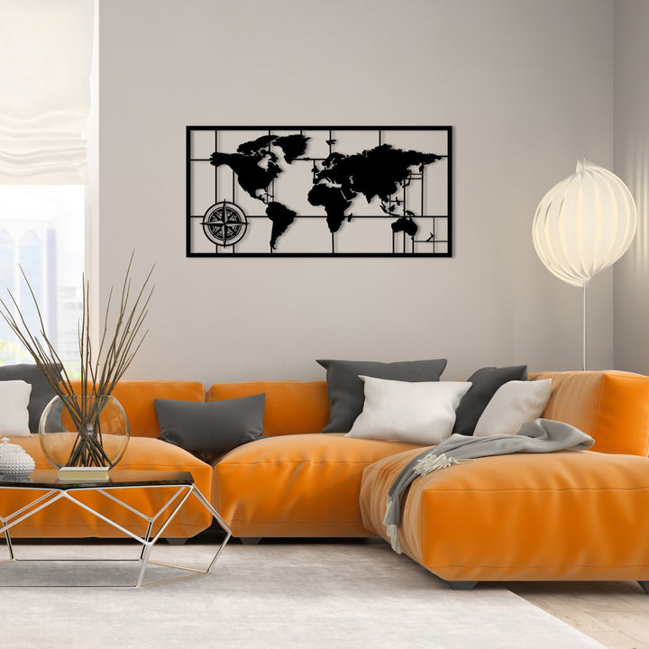 Accessoire mural en métal décoratif World Map Metal Decor 7