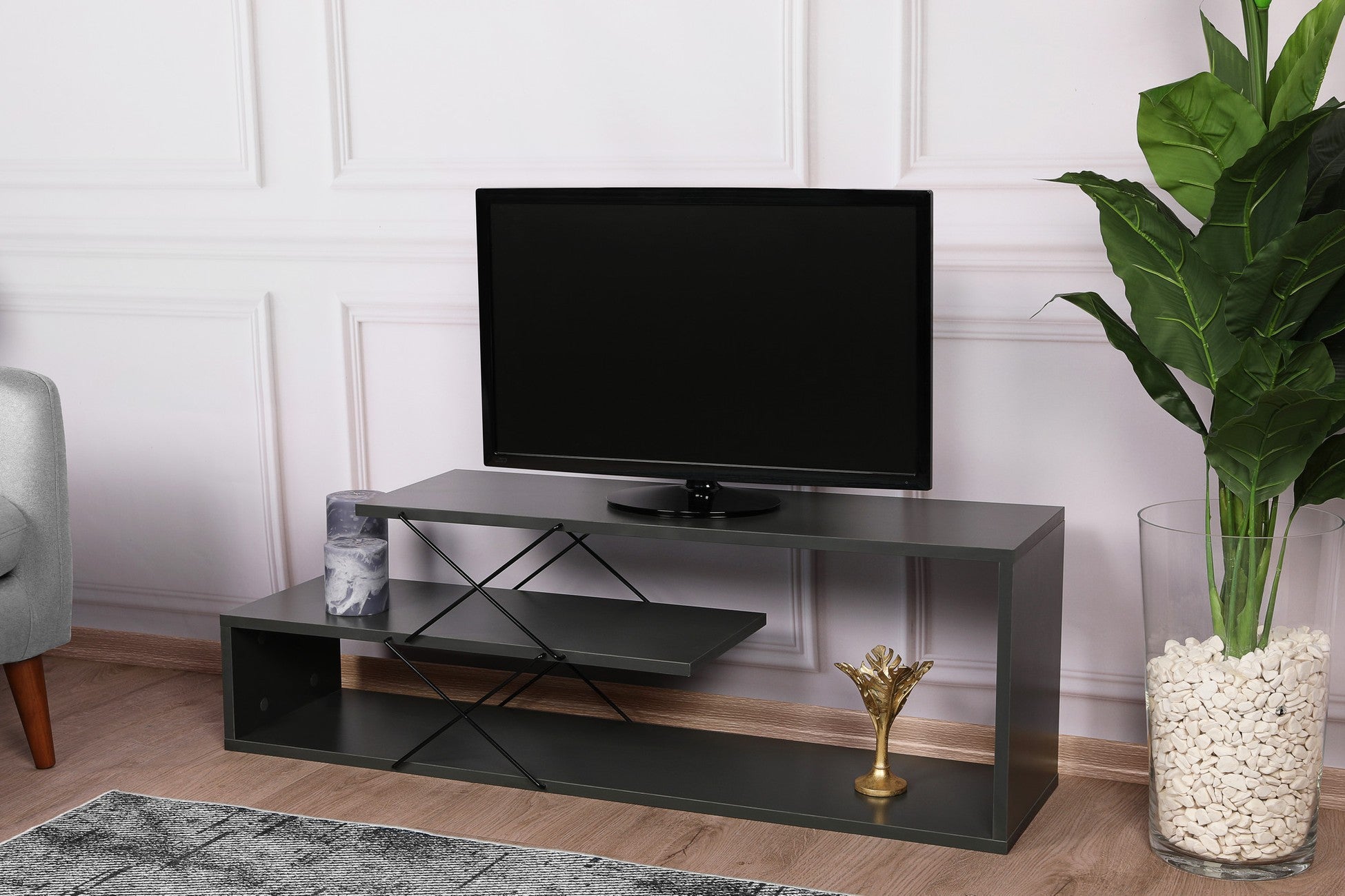 Meuble TV Zigzag - Anthracite