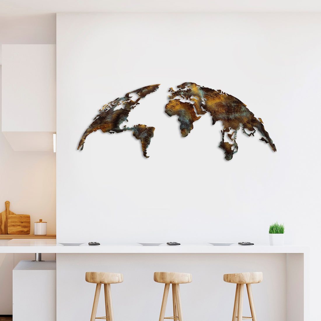 Accessoire mural en métal décoratif World Map Medium - 3