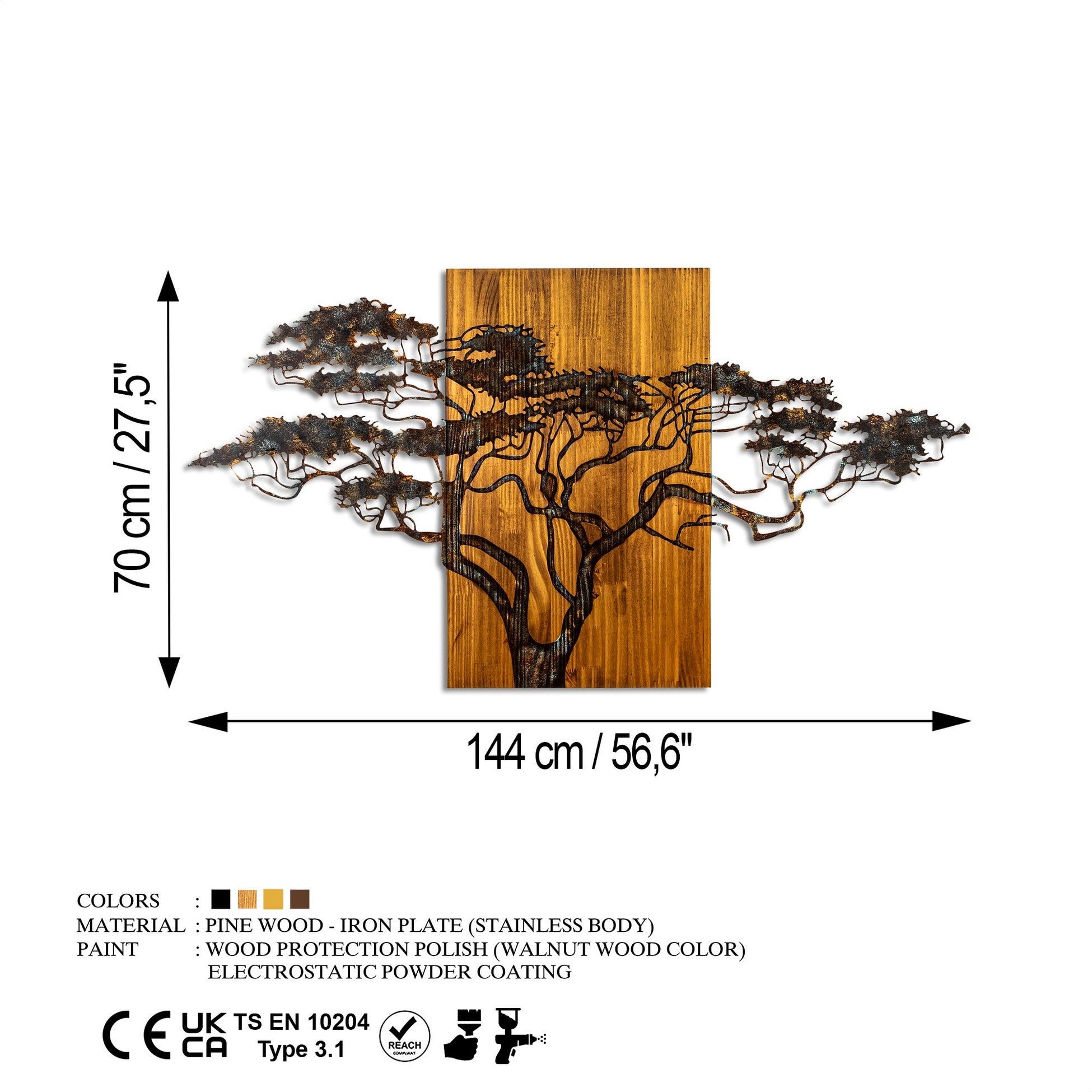 Accessoire mural en bois décoratif Acacia Tree - 329-A