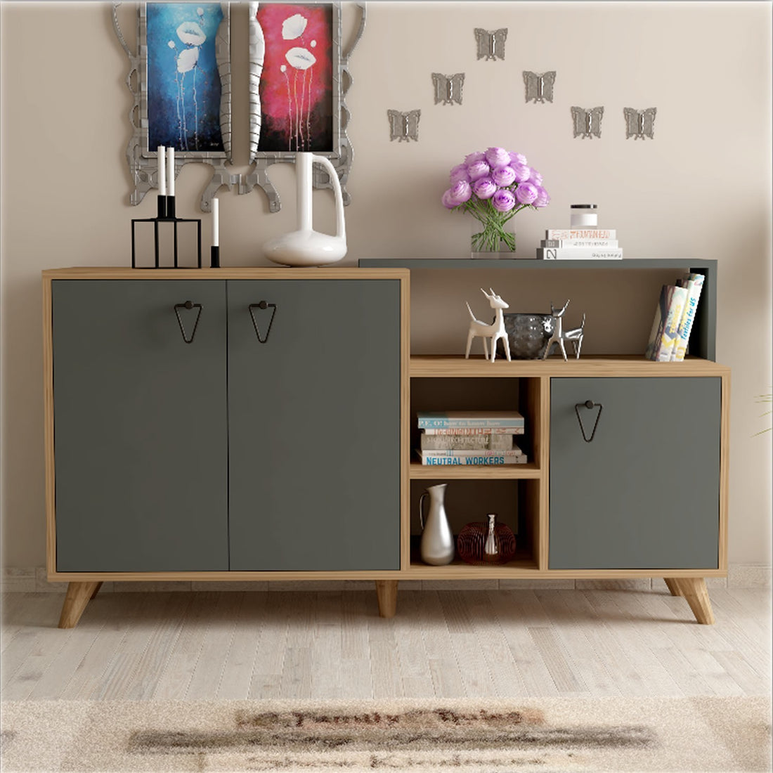 Console Luzzi - Walnut, Anthracite