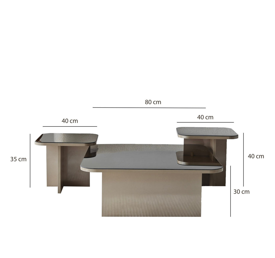 Ensemble de table basse Jazz - Beige, Bronze
