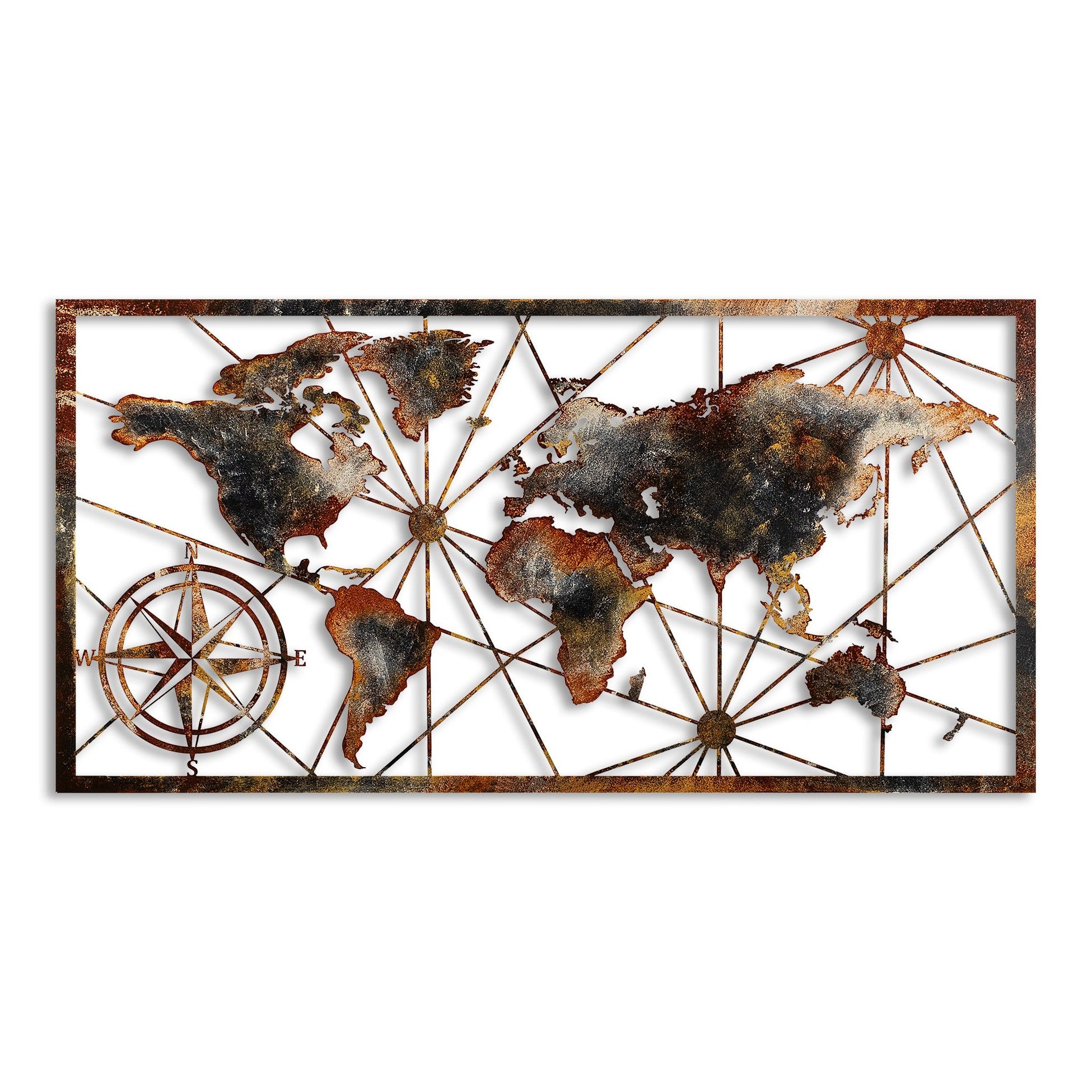 Accessoire mural en métal décoratif World Map Large - 3