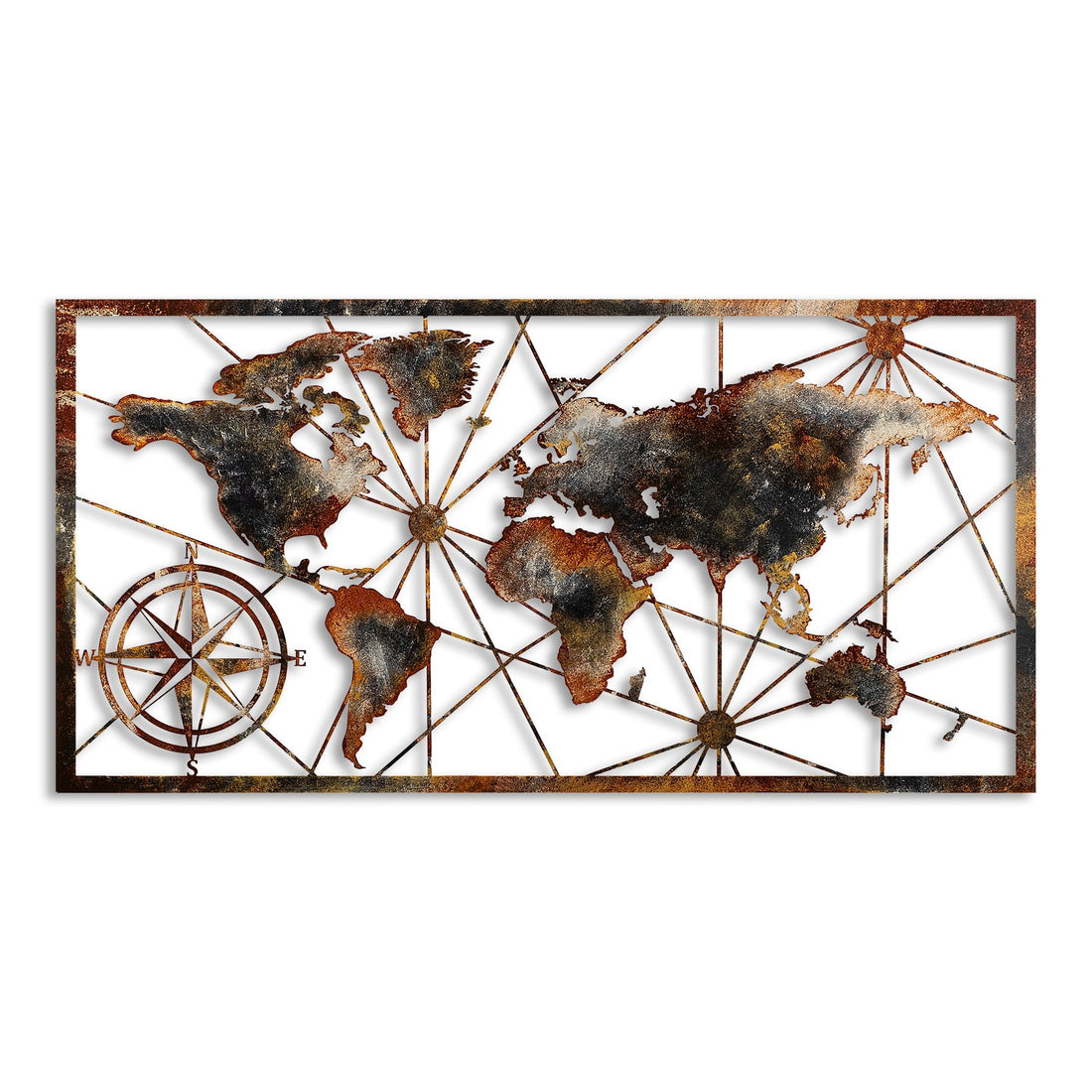Accessoire mural en métal décoratif World Map Large - 3