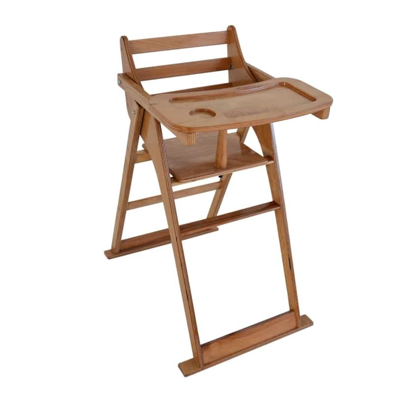 Chaise Haute Bébé Bois avec plateau