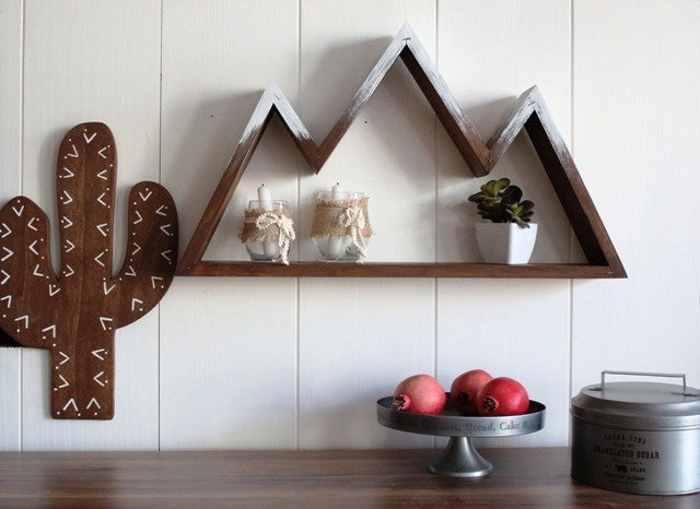 Accessoire mural décoratif en bois Snowy Mountain