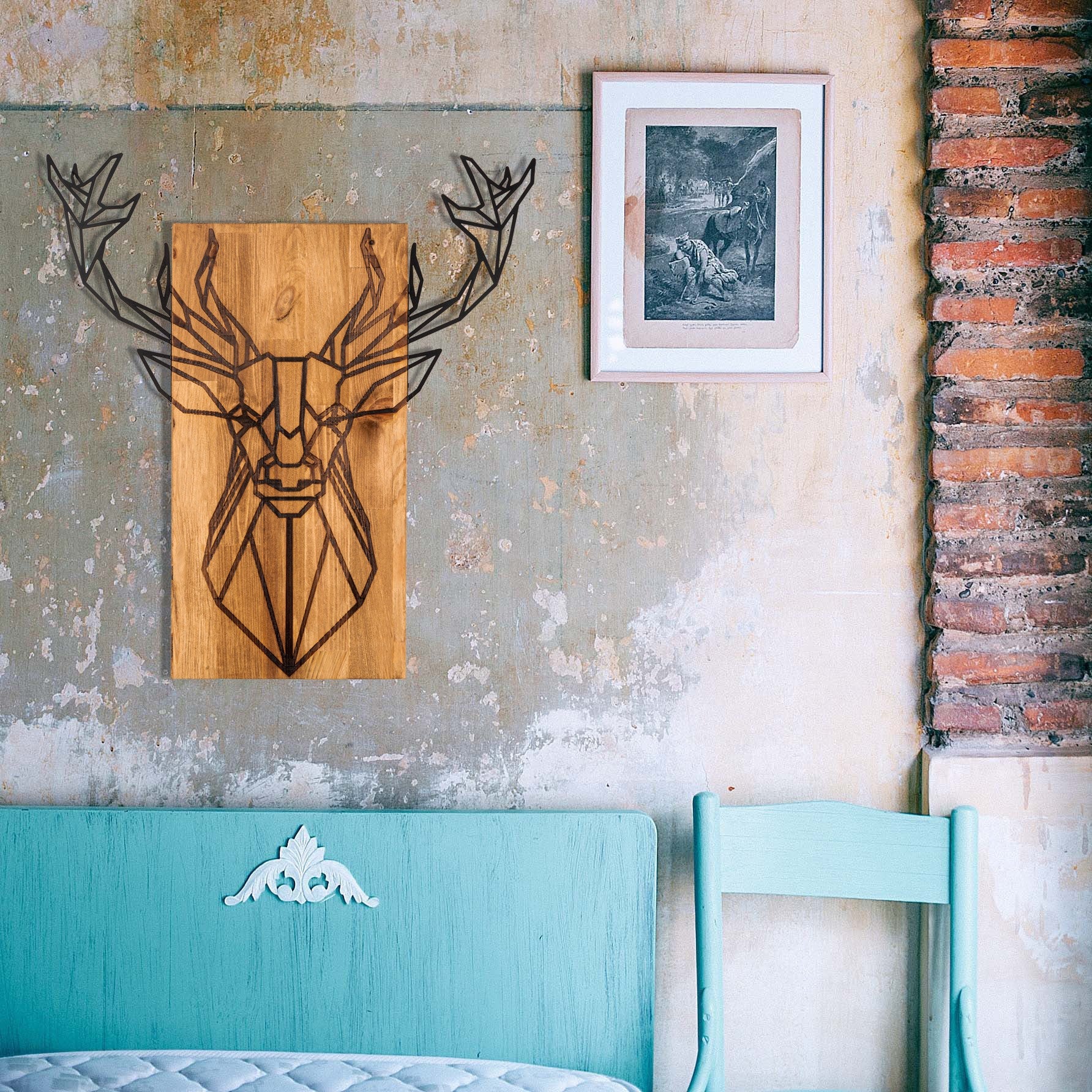 Accessoire mural en bois décoratif Deer