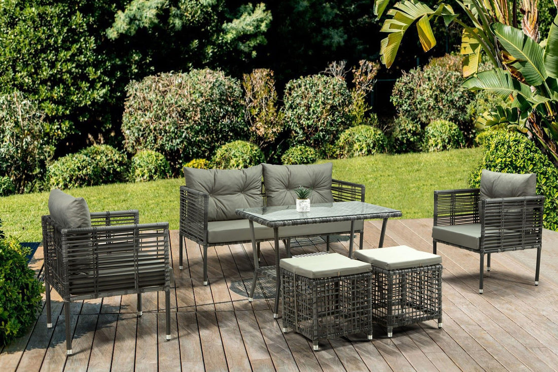 Salon de jardin avec coussins &amp; table basse İnverno
