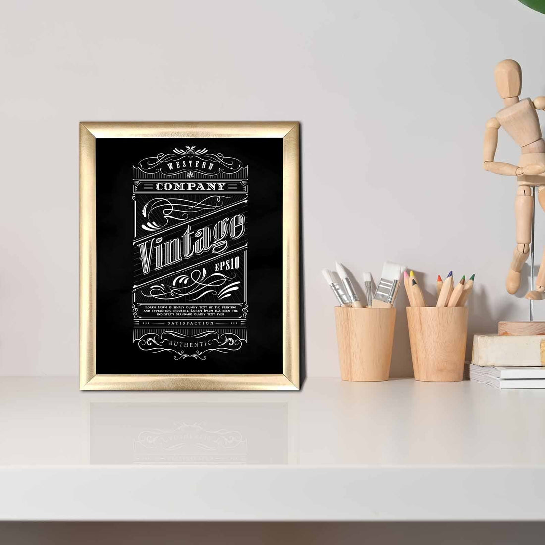 Peinture mdf encadrée décorative ACT-061