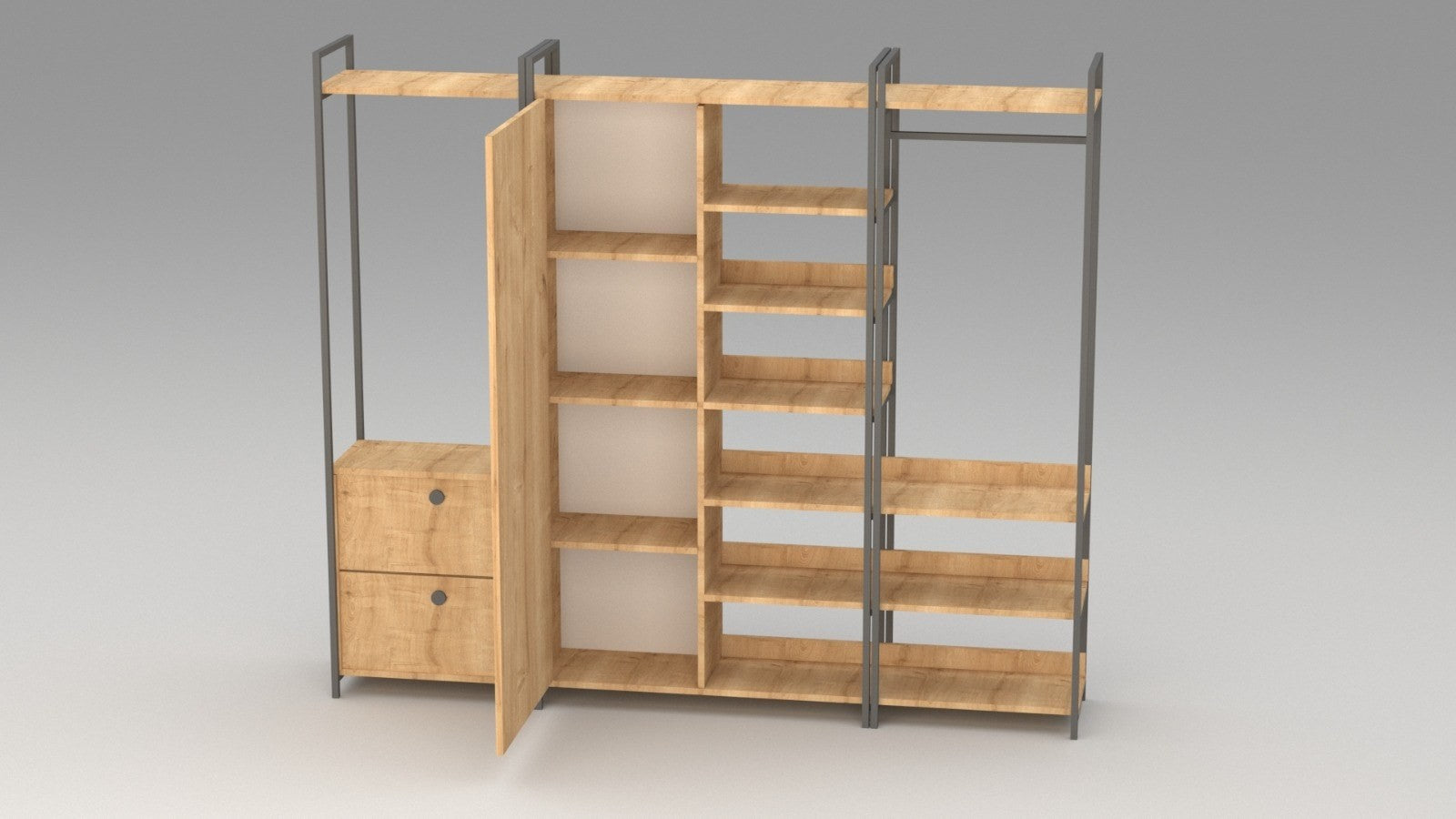 Dressing en aggloméré 200 x 40 x 180 cm okan