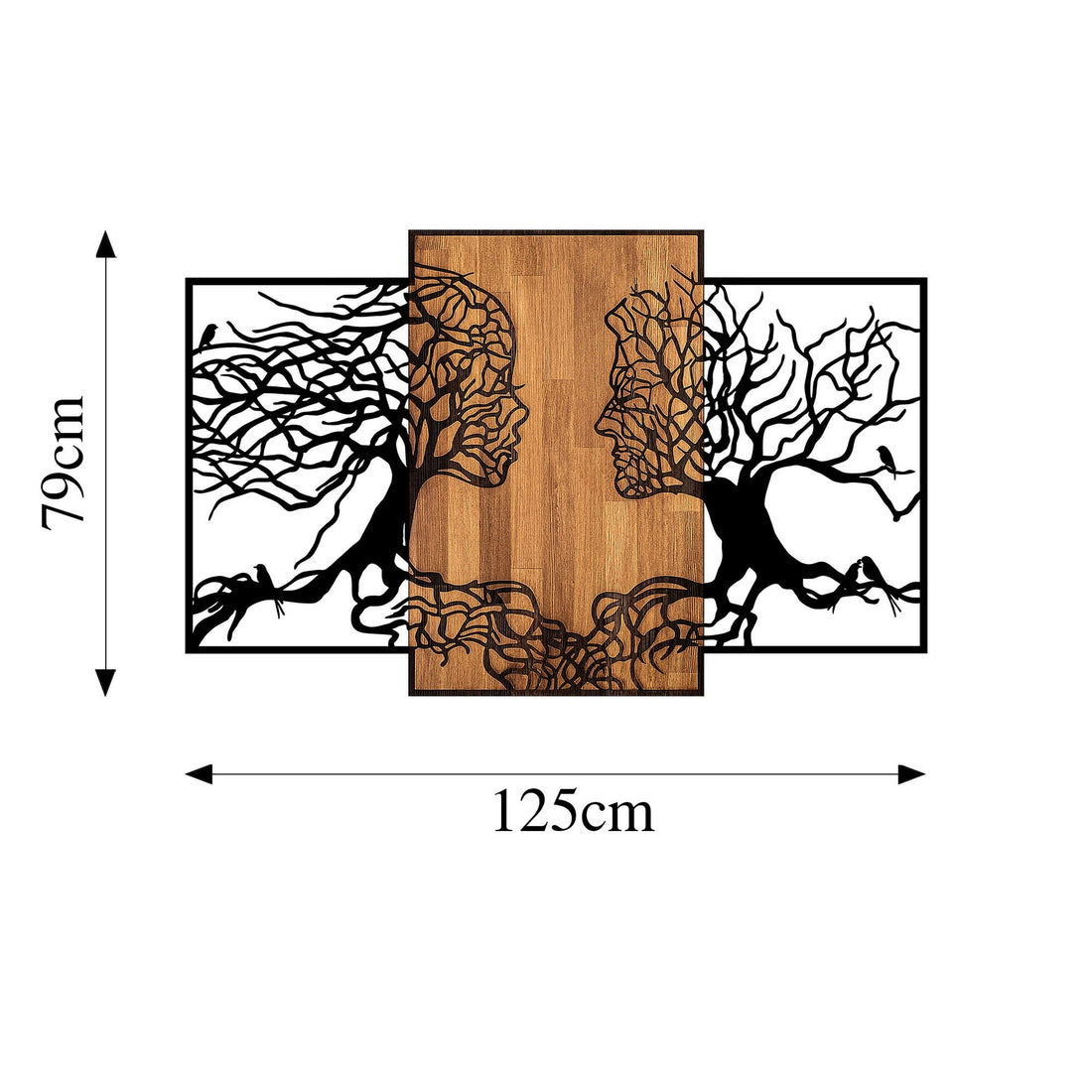 Accessoire mural en bois décoratif Tree Love - 312
