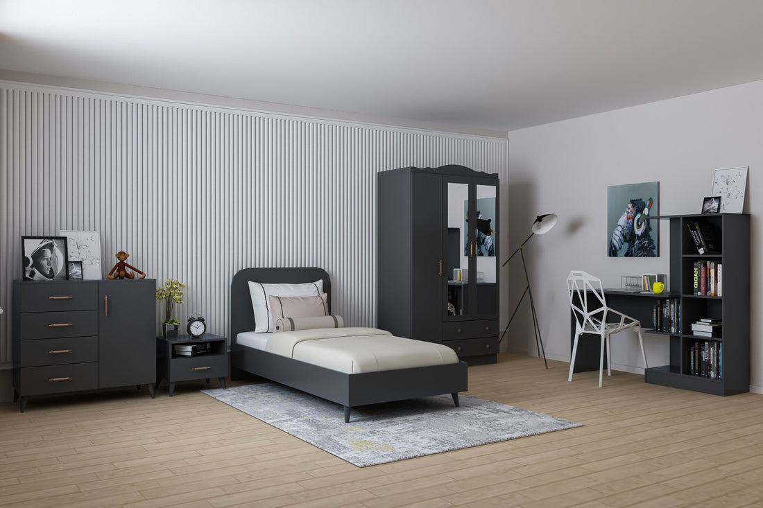 Ensemble de chambres jeunes Lavinia 003 - Anthracite
