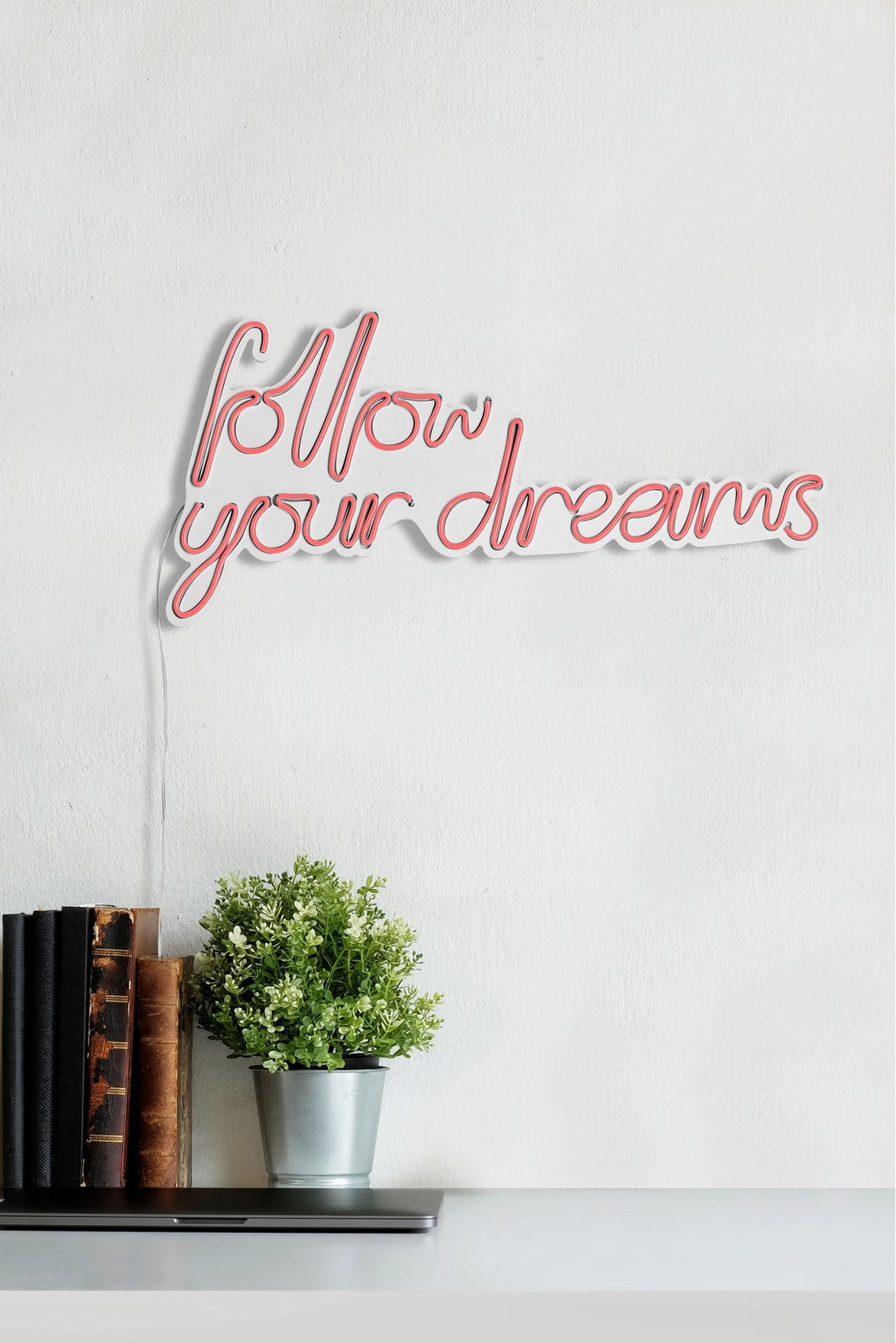 Éclairage LED en plastique décoratif Follow Your Dreams - Pink