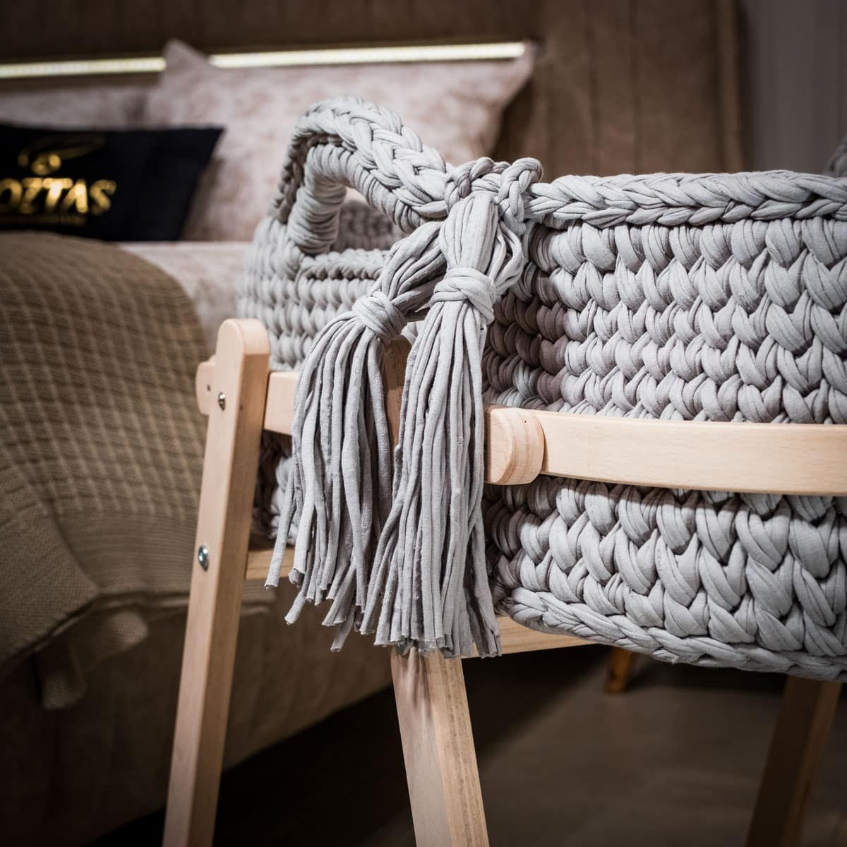 Couffin Bébé Avec Support Bois & Matelas