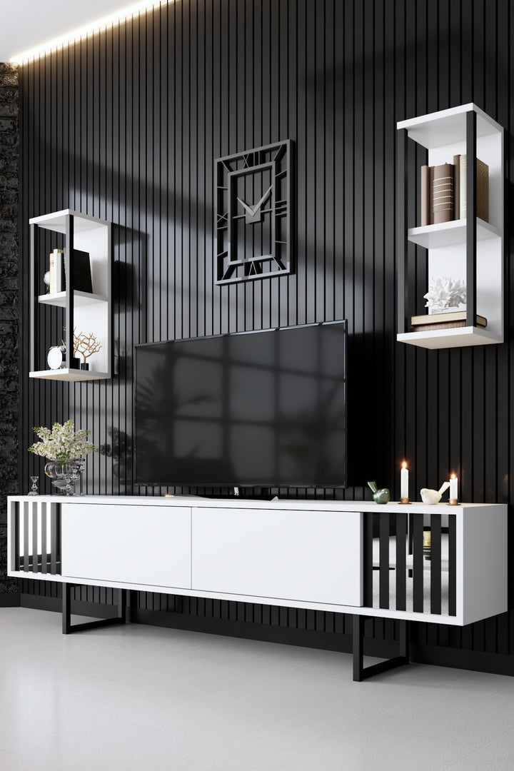 Ensemble de meubles de salon Chrome Line Set - White, Black
