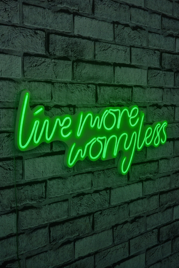 Éclairage LED en plastique décoratif Live More Worry Less - Green