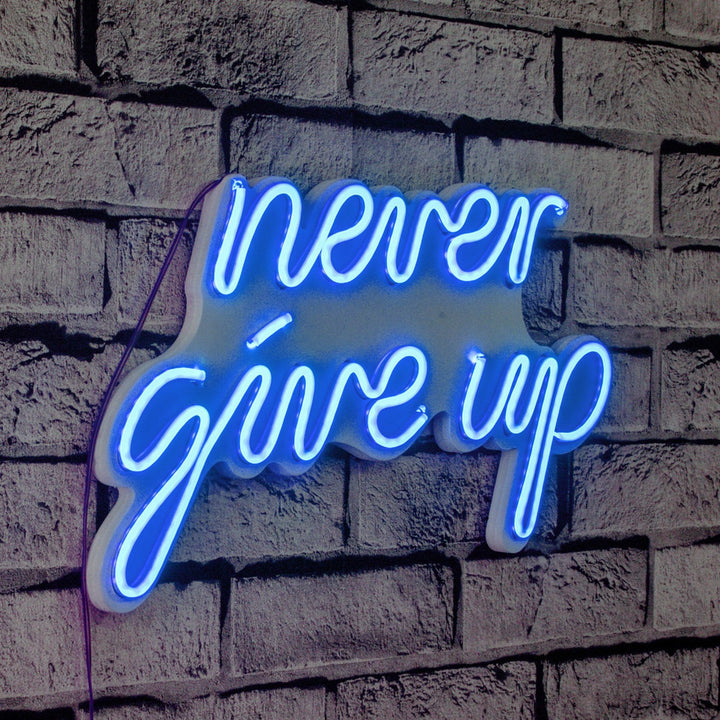Éclairage LED en plastique décoratif Never Give Up - Blue